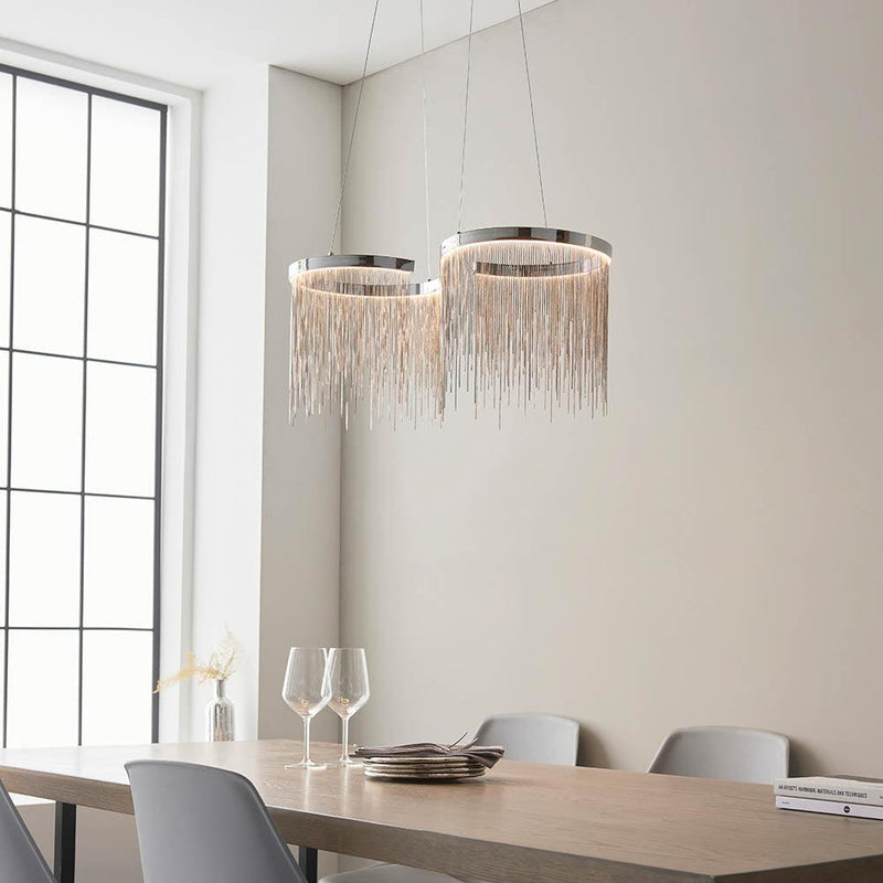 Orphelia 1 Light Chrome Figure Of Eight Ceiling Pendant-Ceiling Pendant Lights-Endon Lighting-5-Tiffany Lighting Direct