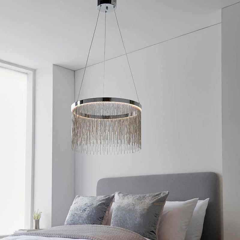 Endon Zelma CCT 1 Light Polished Chrome Ceiling Pendant-Ceiling Pendant Lights-Endon Lighting-3-Tiffany Lighting Direct