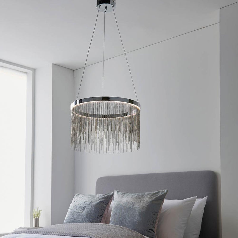 Endon Zelma CCT 1 Light Polished Chrome Ceiling Pendant-Ceiling Pendant Lights-Endon Lighting-7-Tiffany Lighting Direct