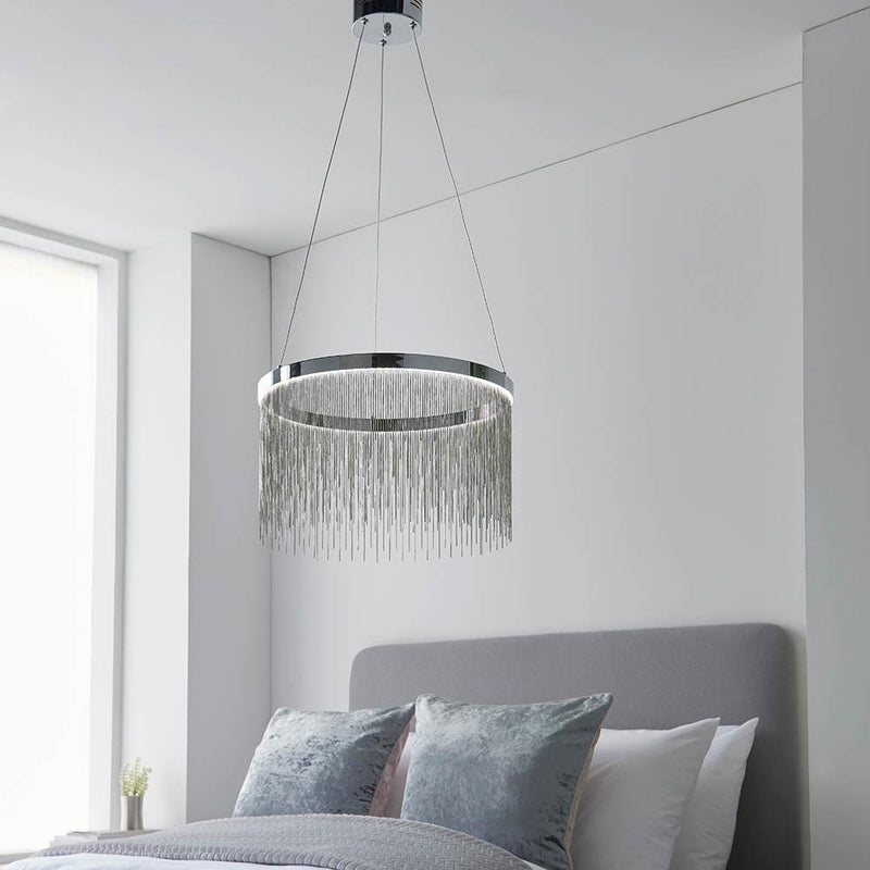 Endon Zelma CCT 1 Light Polished Chrome Ceiling Pendant-Ceiling Pendant Lights-Endon Lighting-8-Tiffany Lighting Direct