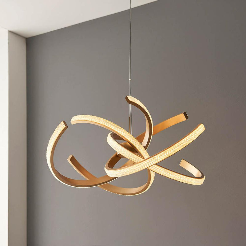 Endon Lorenzo 4 Light Gold Pendant Ceiling Light-Ceiling Pendant Lights-Endon Lighting-4-Tiffany Lighting Direct