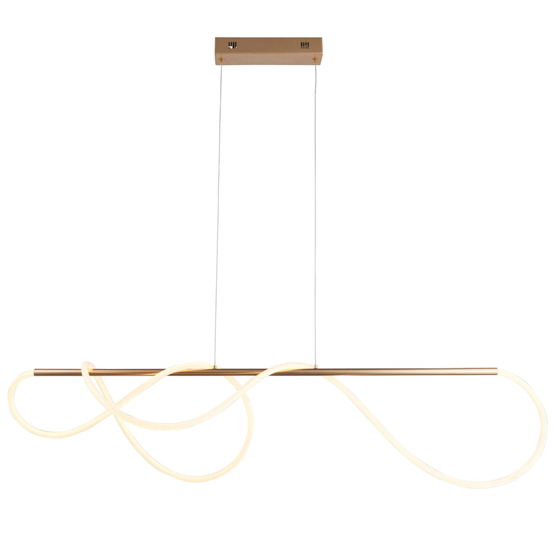 Endon Attalea 1 Light Bar Satin Gold Ceiling Pendant-Ceiling Pendant Lights-Endon Lighting-2-Tiffany Lighting Direct