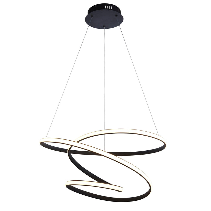 Endon Dune 1 Light Black Pendant Ceiling-Ceiling Pendant Lights-Endon Lighting-2-Tiffany Lighting Direct