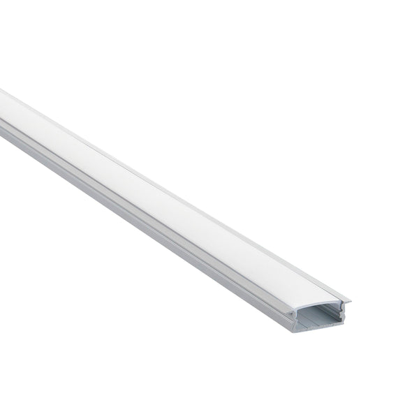 RigelSLIM Recessed Wide 2m Aluminium Profile/Extrusion Silver