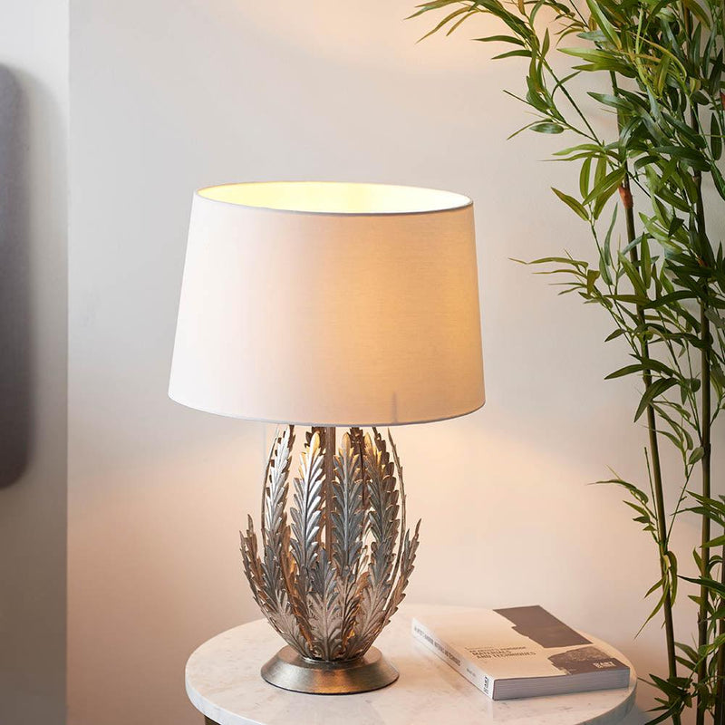 Endon Delphine 1 Light Silver Leaf Table Lamp 6