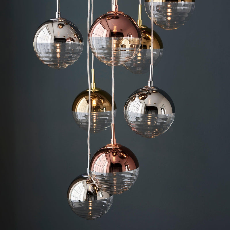 Paloma 12 Light Metallic Cluster Ceiling Pendant-Ceiling Pendant Lights-Endon Lighting-7-Tiffany Lighting Direct