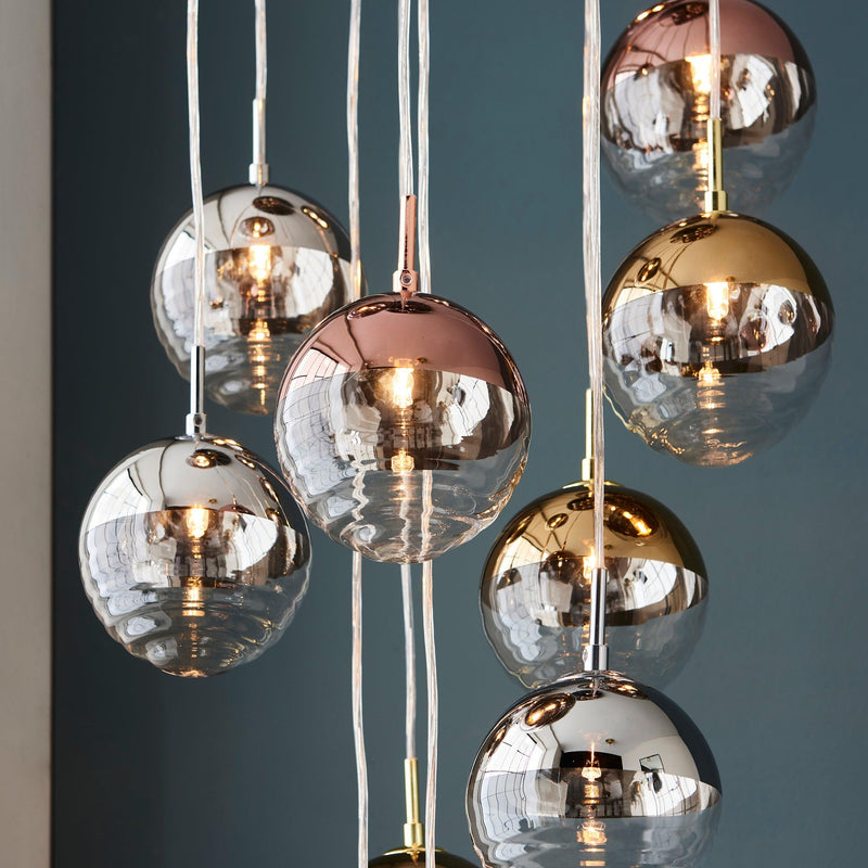 Paloma 12 Light Metallic Cluster Ceiling Pendant-Ceiling Pendant Lights-Endon Lighting-8-Tiffany Lighting Direct