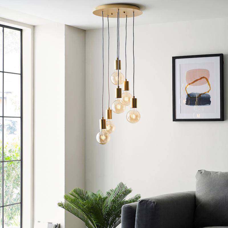 Studio 6 Light Gold Pendant Ceiling Light 98136 distance