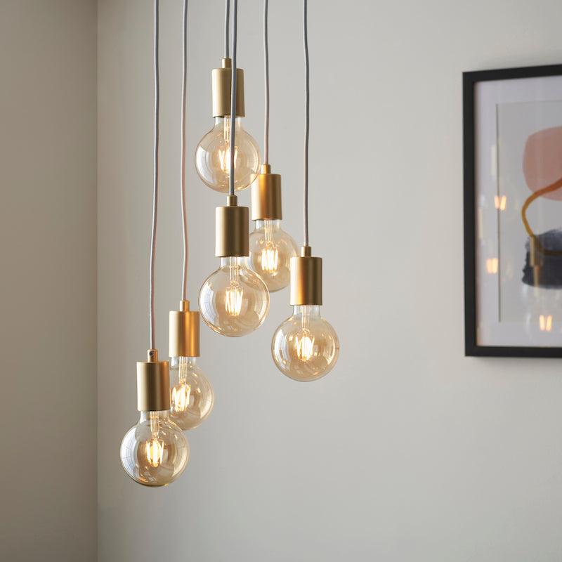 Studio 6 Light Gold Pendant Ceiling Light 98136 close up