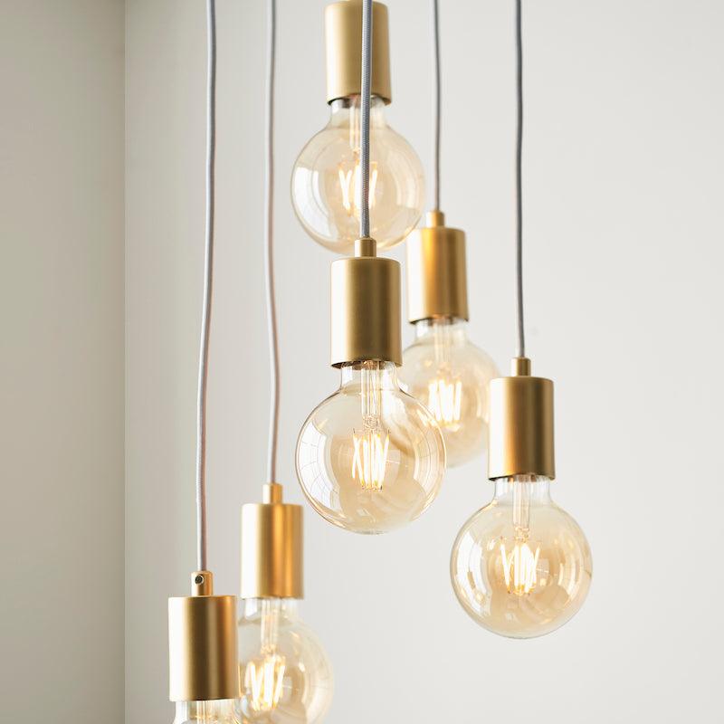 Studio 6 Light Gold Pendant Ceiling Light 98136 detail