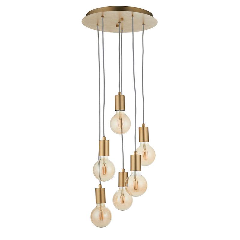 Studio 6 Light Gold Pendant Ceiling Light 98136 off