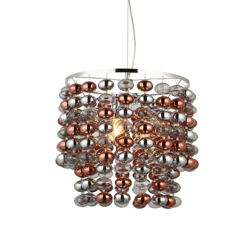 Esme 3 Light Modern Chrome & Smoked Glass Ceiling Pendant-Ceiling Pendant Lights-Endon Lighting-1-Tiffany Lighting Direct