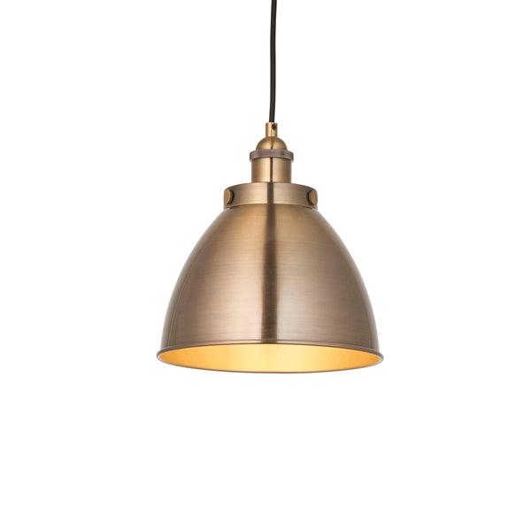 Endon Franklin 1 Light Antique Brass Small Ceiling Pendant-Ceiling Pendant Lights-Endon Lighting-1-Tiffany Lighting Direct