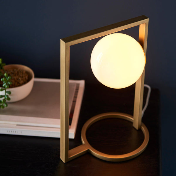 Primrose Gold Modern Geometric Table Lamp - Opal Glass Shade-Living Lights-Living-Room-Tiffany Lighting Direct-[image-position]