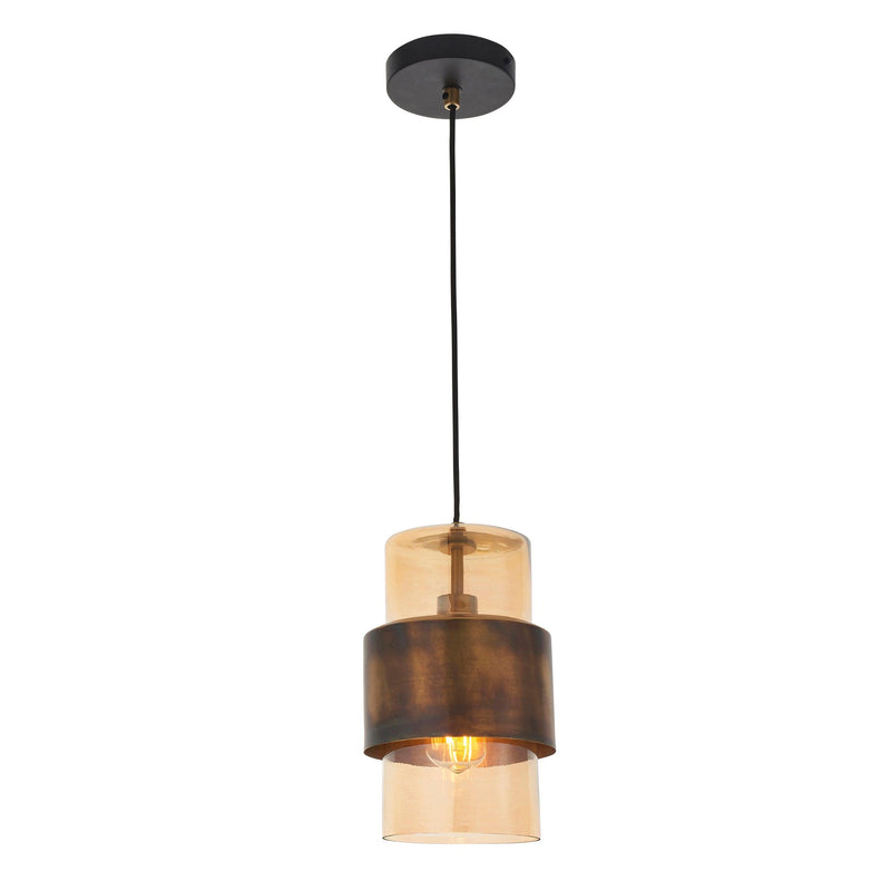 Vauxhall Modern Brass Patina Pendant With Champagne Glass-Ceiling Pendant Lights-Living Lights-8-Tiffany Lighting Direct