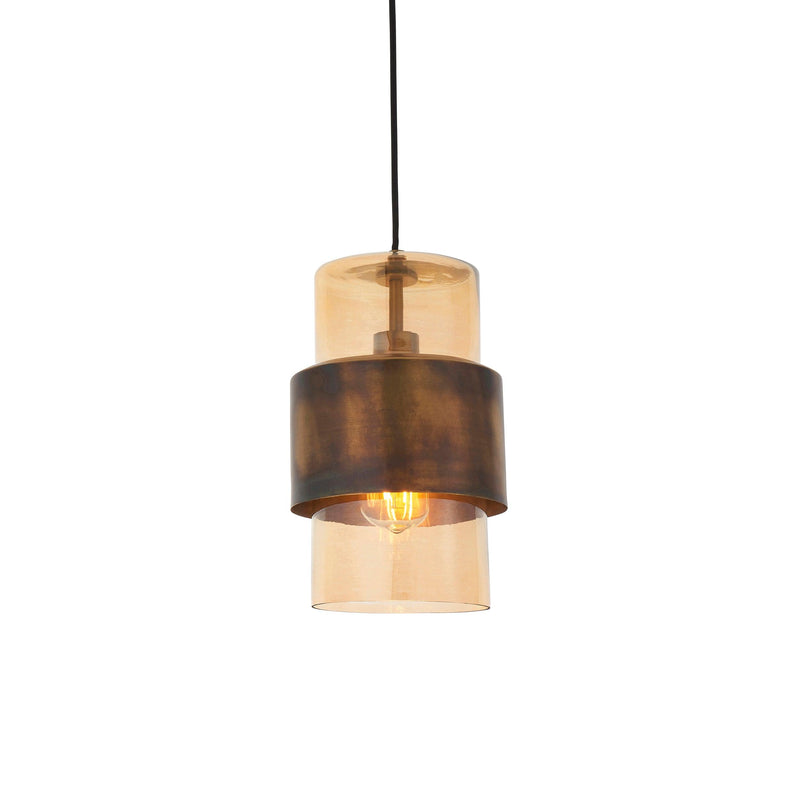 Vauxhall Modern Brass Patina Pendant With Champagne Glass-Ceiling Pendant Lights-Living Lights-1-Tiffany Lighting Direct