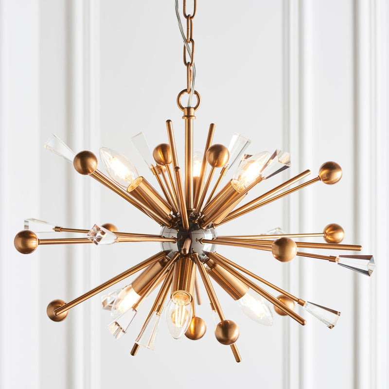 Suffolk Medium Brass Ceiling Pendant Light-Ceiling Pendant Lights-Living Lights-2-Tiffany Lighting Direct