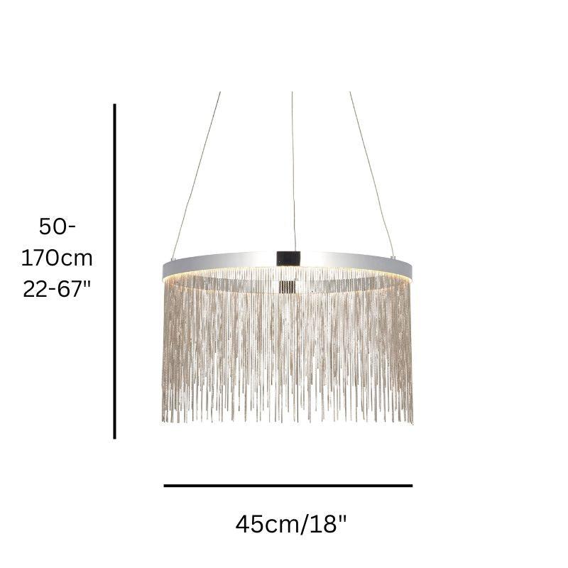 Endon Zelma CCT 1 Light Polished Chrome Ceiling Pendant-Ceiling Pendant Lights-Endon Lighting-2-Tiffany Lighting Direct