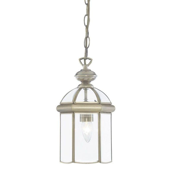 Searchlight Antique Brass Domed Lantern Ceiling Light-Ceiling Pendant Lights-Searchlight Lighting-1-Tiffany Lighting Direct