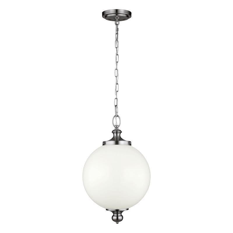 Art Deco Ceiling Lights - Feiss Parkman Polished Nickel Finish Large Pendant Ceiling Light FE/PARKMAN/PL PN