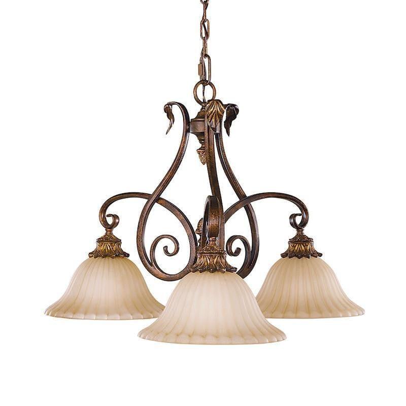 Art Deco Ceiling Lights - Feiss Sonoma Valley Aged Tortoise Shell 3 Light Downlighter Chandelier FE/SONOMAVAL3