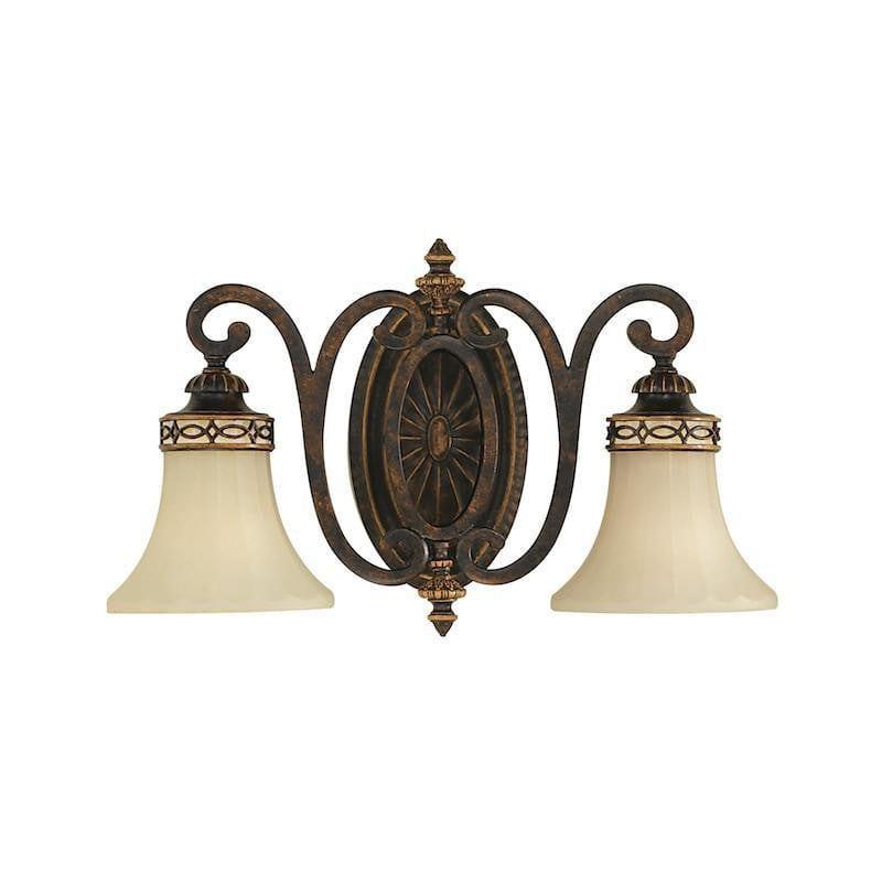 Art Deco Wall Lights - Feiss Drawing Room Walnut Finish Twin Arm Wall Light FE-DRAWINGRM2-B