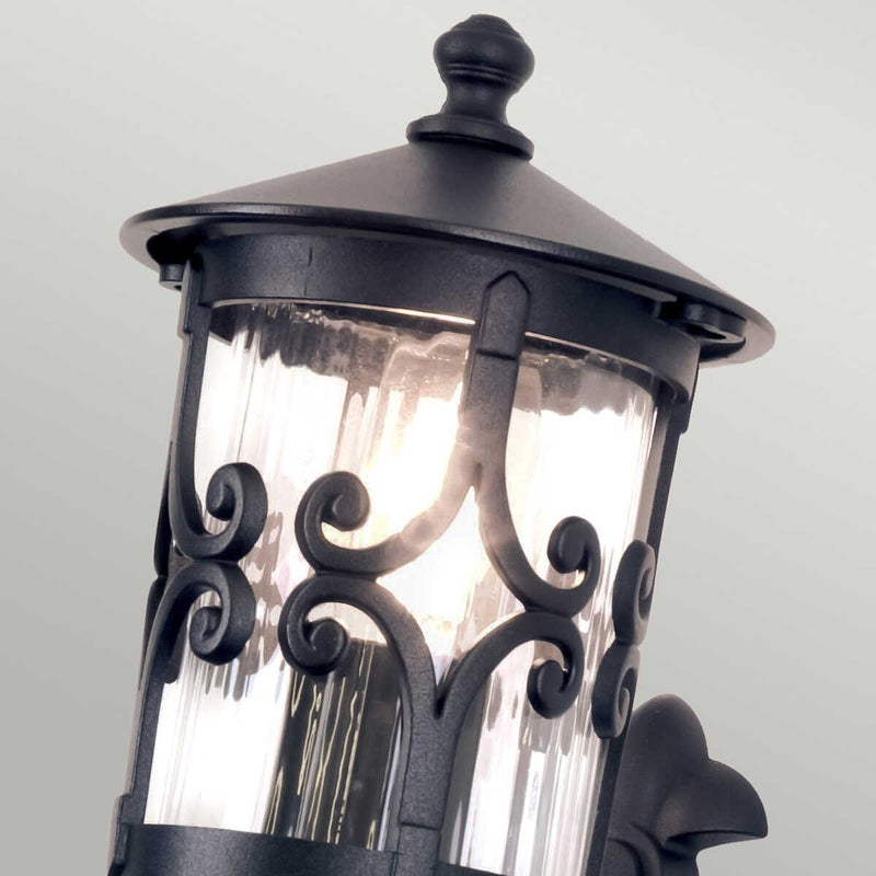 Elstead Hereford Black Outdoor Uplighter Wall Light