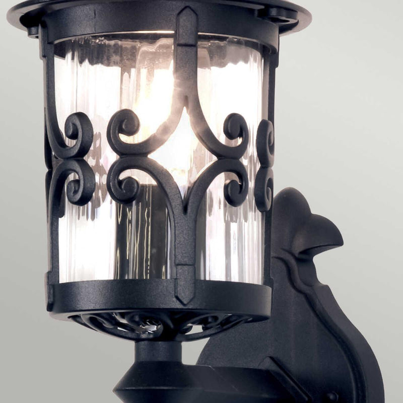 Elstead Hereford Black Outdoor Uplighter Wall Light