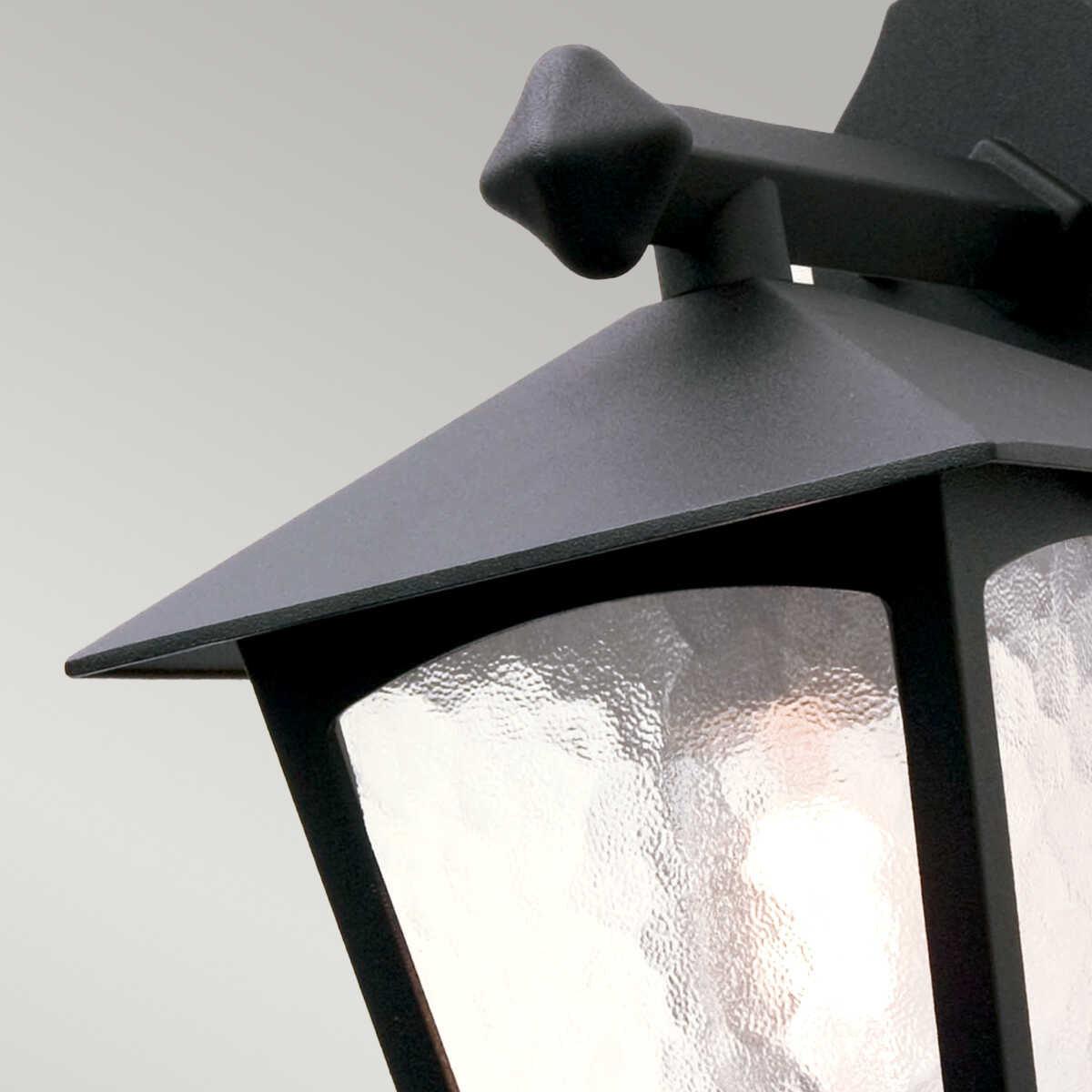 elstead york black finish outdoor downlighter wall lantern Living Room Close Up