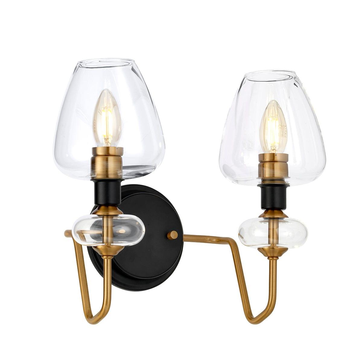 Armand Double Aged Brass Wall Light ,DL-ARMAND2-AB,Elstead Lighting,1