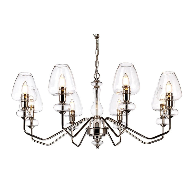 Armand 8 Light Polished Nickel Chandelier - Elstead-Elstead Lighting-1-Tiffany Lighting Direct