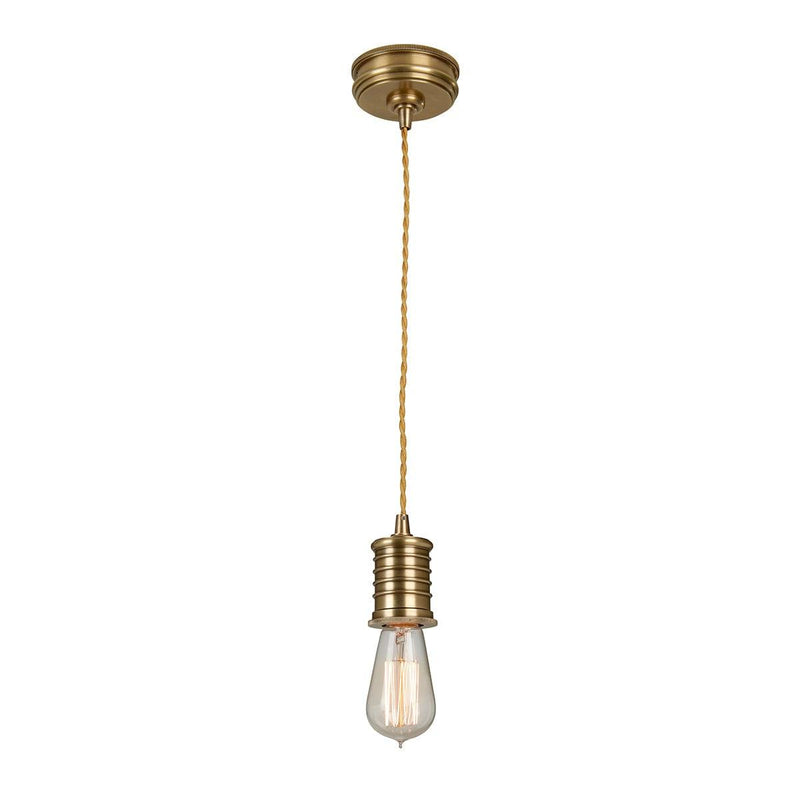 Elstead Douille 1 Light Aged Brass Ceiling Pendant Light-Ceiling Pendant Lights-Elstead Lighting-1-Tiffany Lighting Direct