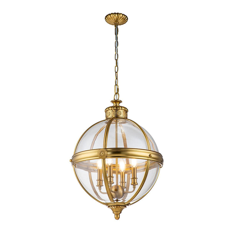 Feiss Adams 4 Light Pendant Chandelier - Brushed Bronze-Ceiling Pendant Lights-Elstead Lighting-1-Tiffany Lighting Direct