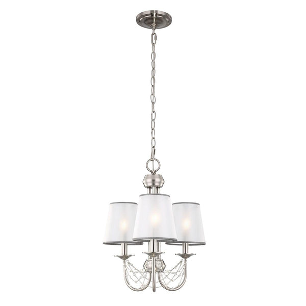 Feiss Aveline 3 Light Chandelier - Brushed Steel-Elstead Lighting-1-Tiffany Lighting Direct