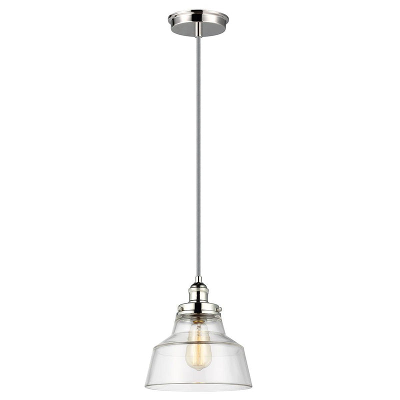 Feiss Baskin 1 Light Polished Nickel Ceiling Pendant-Ceiling Pendant Lights-Elstead Lighting-1-Tiffany Lighting Direct