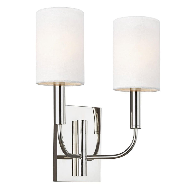 Feiss Brianna 2 Light Polished Nickel Wall Light