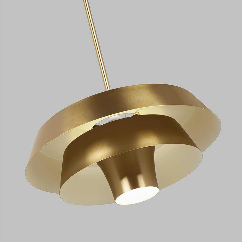 Feiss Brisbin 1 Light Burnished Brass Ceiling Pendant-Ceiling Pendant Lights-Elstead Lighting-2-Tiffany Lighting Direct