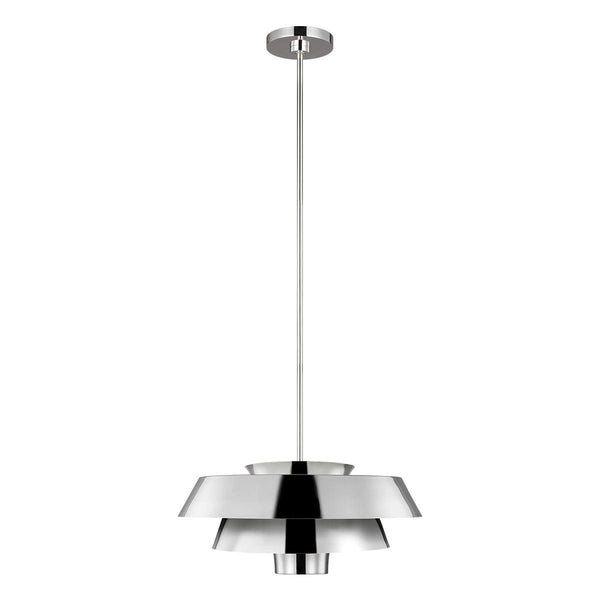 Feiss Brisbin 1 Light Polished Nickel Ceiling Pendant-Ceiling Pendant Lights-Elstead Lighting-1-Tiffany Lighting Direct