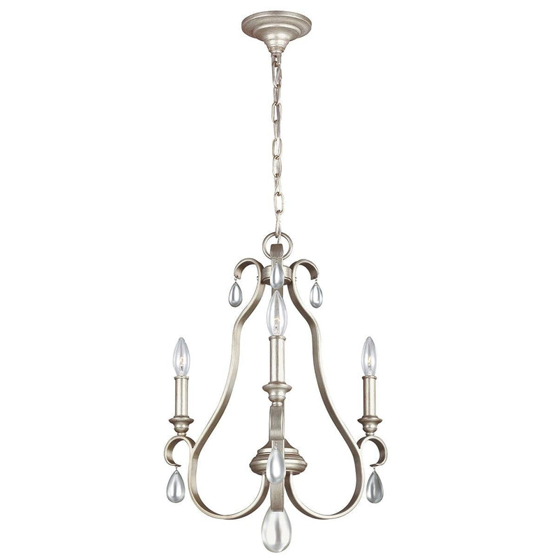 Feiss DeWitt 3 Light Chandelier Ceiling Light - Sunrise Silver-Elstead Lighting-1-Tiffany Lighting Direct