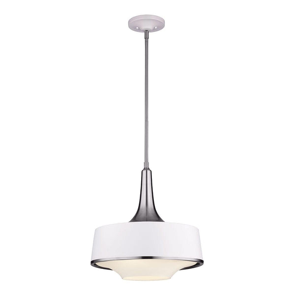 Feiss Holloway 4 Light White & Brushed Steel Pendant Light-Ceiling Pendant Lights-Elstead Lighting-1-Tiffany Lighting Direct