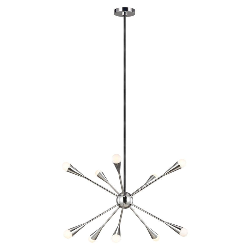 Feiss Jax 10 Light Polished Nickel Chandelier-Elstead Lighting-1-Tiffany Lighting Direct