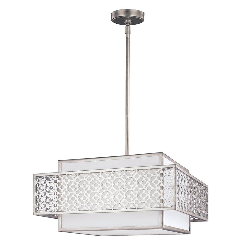 Feiss Kenney 3 Light Silver Pendant Ceiling Light-Ceiling Pendant Lights-Elstead Lighting-1-Tiffany Lighting Direct