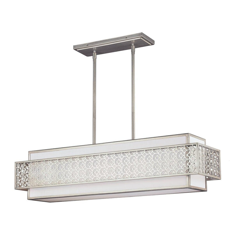 Feiss Kenney 5 Light Silver Island Chandelier Ceiling Light-Elstead Lighting-1-Tiffany Lighting Direct