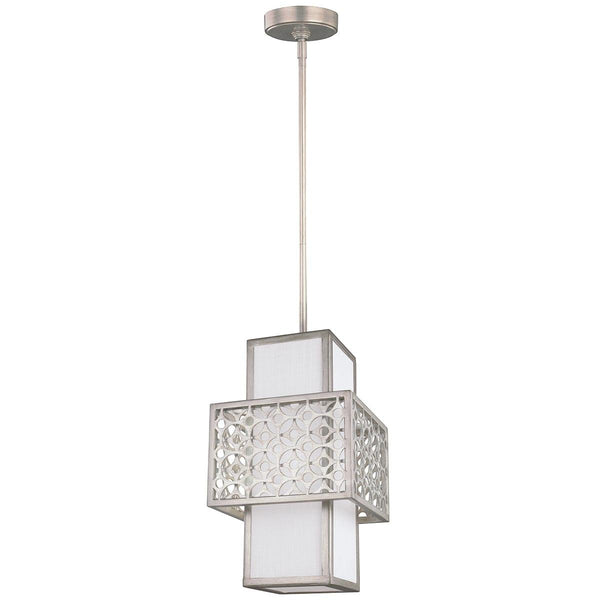 Feiss Kenney 1 Light Silver Mini-Pendant Ceiling Light-Ceiling Pendant Lights-Elstead Lighting-1-Tiffany Lighting Direct