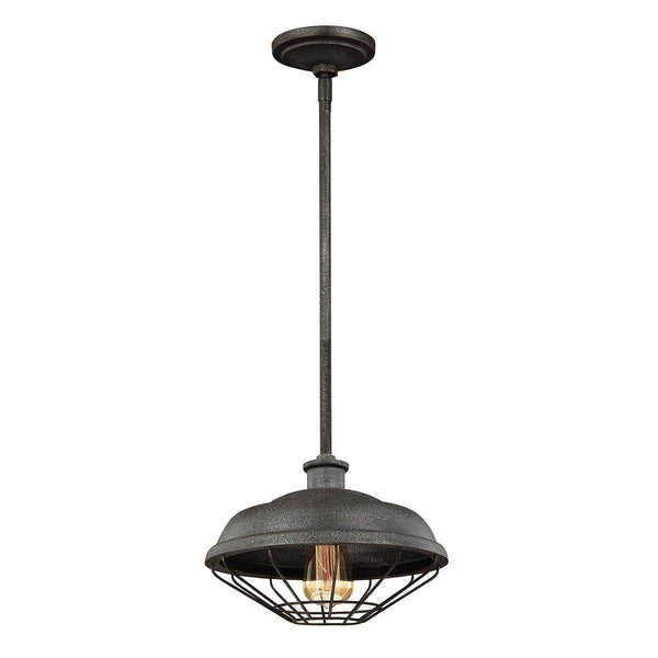 Feiss Lennex 1 Light Slated Grey Pendant Ceiling Light-Ceiling Pendant Lights-Elstead Lighting-1-Tiffany Lighting Direct