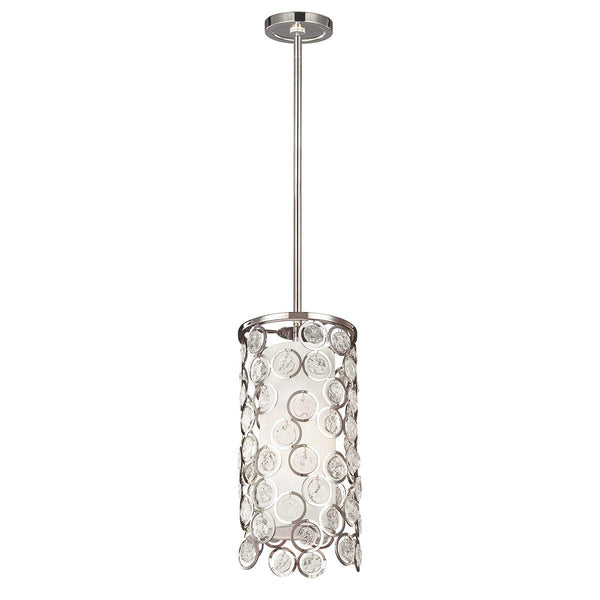 Feiss Lexi 1 Light Polished Nickel Mini-Pendant Ceiling Light-Ceiling Pendant Lights-Elstead Lighting-1-Tiffany Lighting Direct