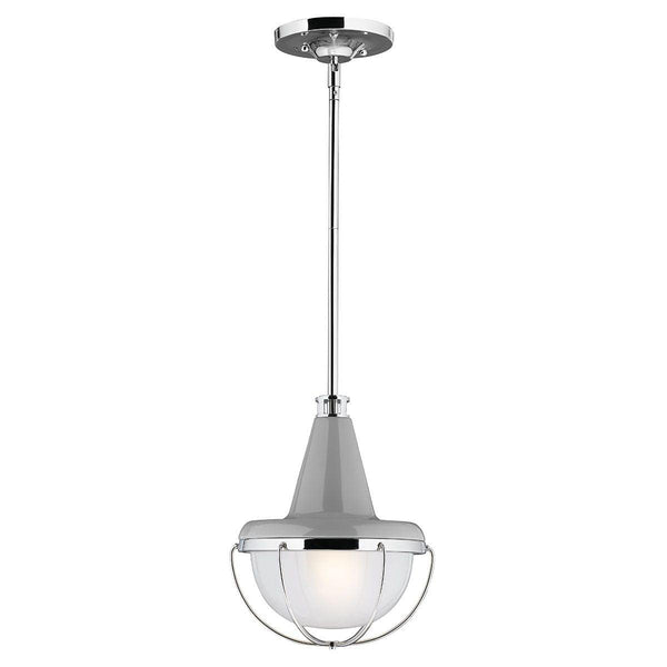 Feiss Livingston 1 Light Polished Nickel Pendant Light-Ceiling Pendant Lights-Elstead Lighting-1-Tiffany Lighting Direct