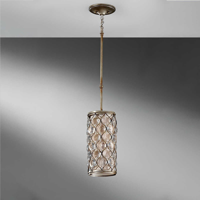 Feiss Lucia Mini Silver & Crystsal Pendant Ceiling Light-Ceiling Pendant Lights-Elstead Lighting-5-Tiffany Lighting Direct