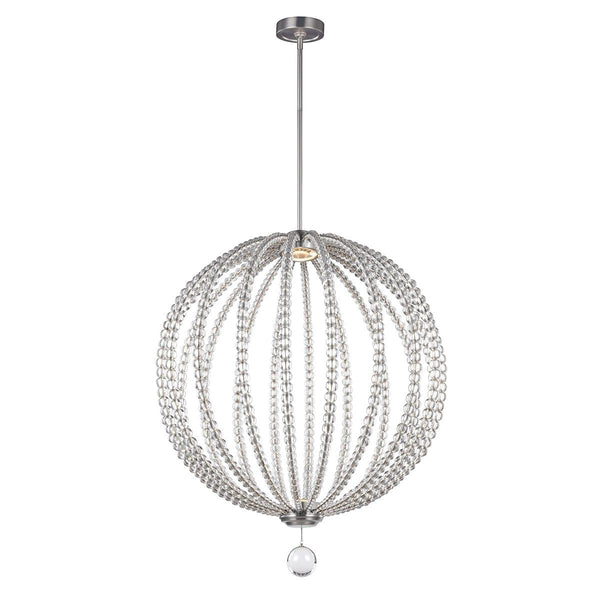 Feiss Oberlin Large LED Satin Nickel Ceiling Pendant-Ceiling Pendant Lights-Elstead Lighting-1-Tiffany Lighting Direct