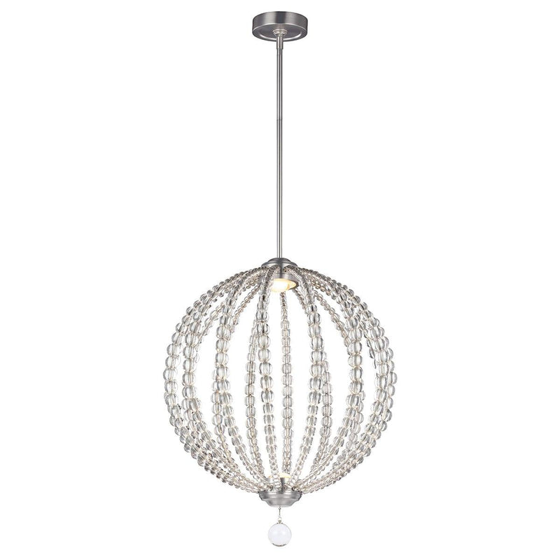 Feiss Oberlin Medium LED Pendant Satin Nickel Ceiling Light-Ceiling Pendant Lights-Elstead Lighting-1-Tiffany Lighting Direct